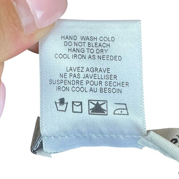 A La Carte Brown Pattern Band Collar Stretch Lightweight Button Up Jacket Pocket - Picture 12 of 12